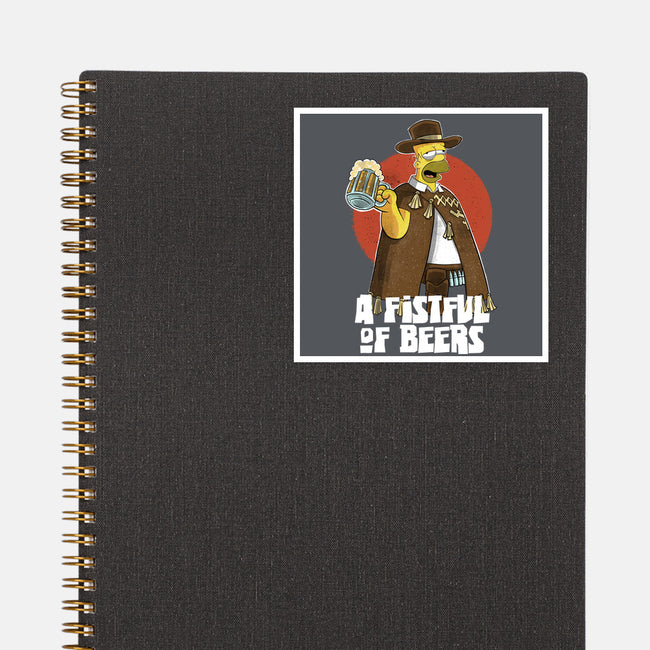 A Fistful Of Beers-None-Glossy-Sticker-zascanauta