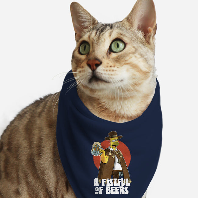 A Fistful Of Beers-Cat-Bandana-Pet Collar-zascanauta