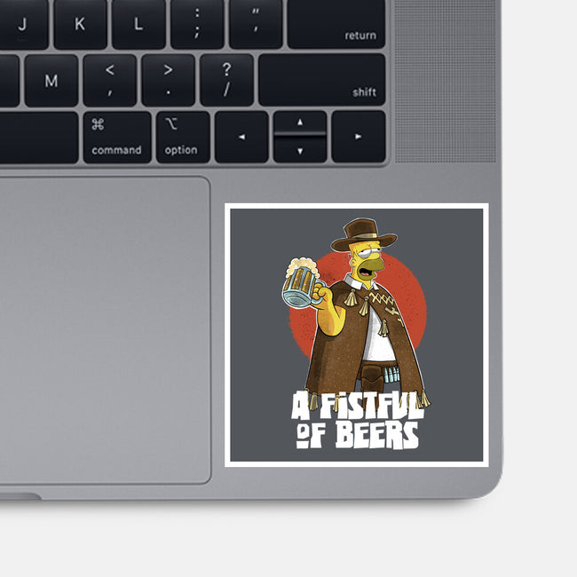 A Fistful Of Beers-None-Glossy-Sticker-zascanauta