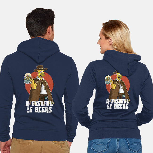 A Fistful Of Beers-Unisex-Zip-Up-Sweatshirt-zascanauta