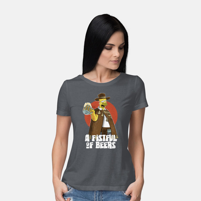 A Fistful Of Beers-Womens-Basic-Tee-zascanauta