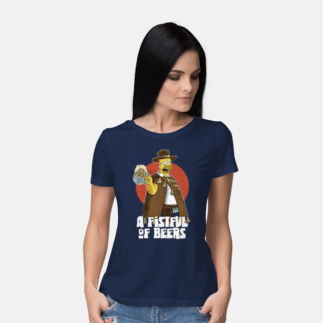 A Fistful Of Beers-Womens-Basic-Tee-zascanauta