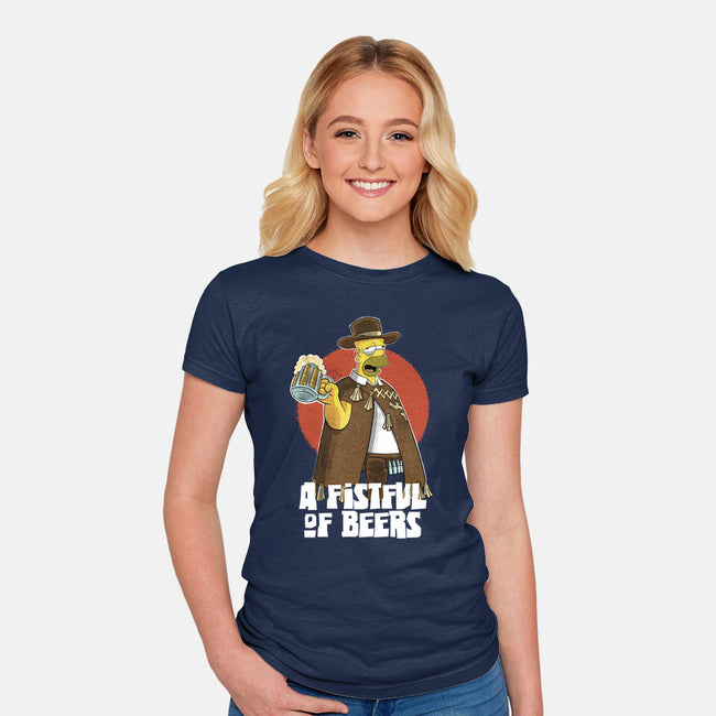 A Fistful Of Beers-Womens-Fitted-Tee-zascanauta