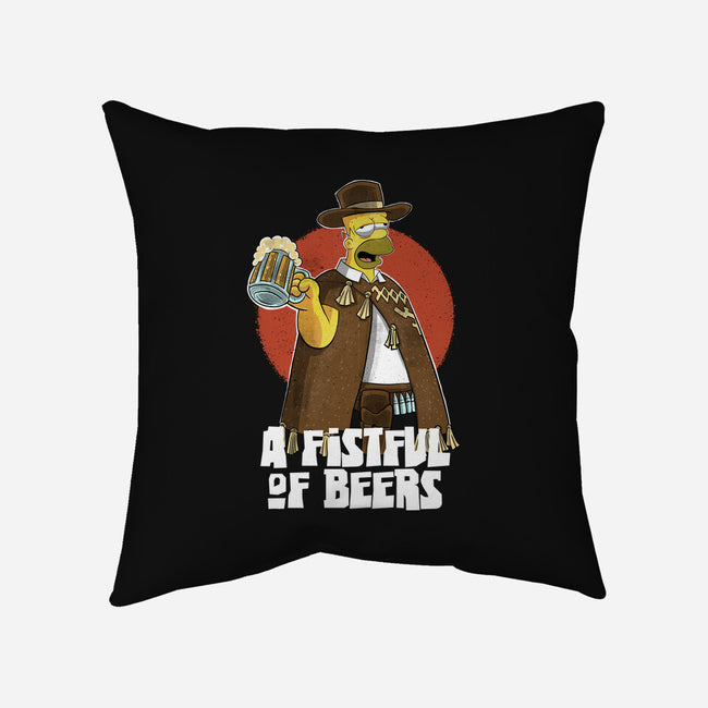 A Fistful Of Beers-None-Removable Cover-Throw Pillow-zascanauta