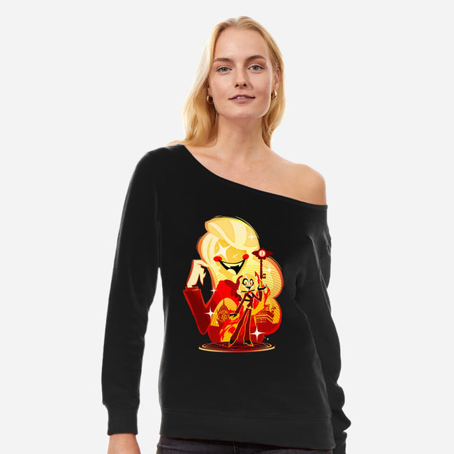 The Princess Of Hell-Womens-Off Shoulder-Sweatshirt-hypertwenty