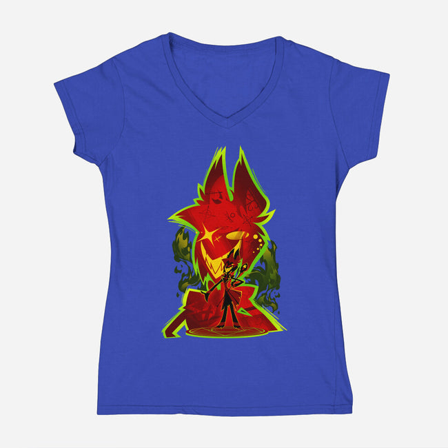 The Radio Demon-Womens-V-Neck-Tee-hypertwenty