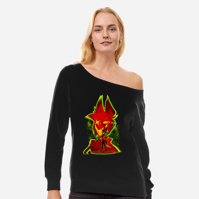 The Radio Demon-Womens-Off Shoulder-Sweatshirt-hypertwenty