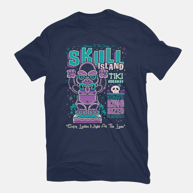 Skull Island Tiki-Womens-Fitted-Tee-Nemons