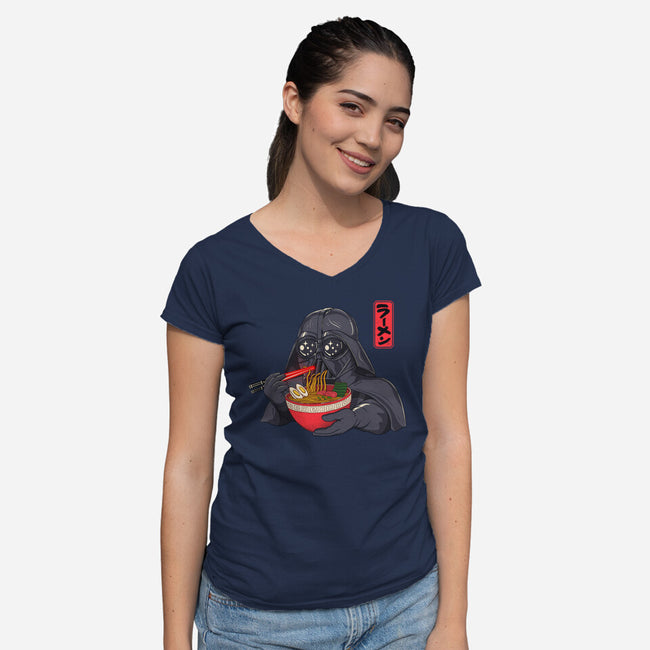 Darth Ramen-Womens-V-Neck-Tee-alfbocreative