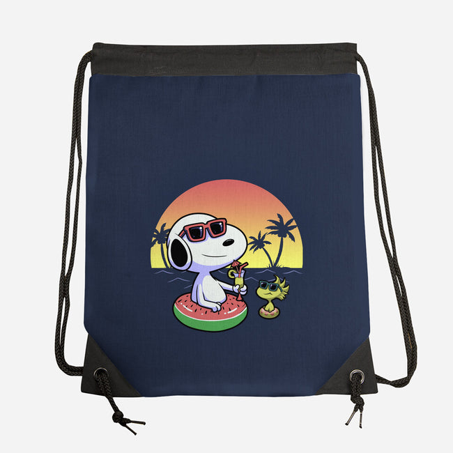 Beagle Summer Time-None-Drawstring-Bag-Astrobot Invention