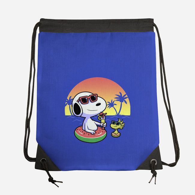 Beagle Summer Time-None-Drawstring-Bag-Astrobot Invention