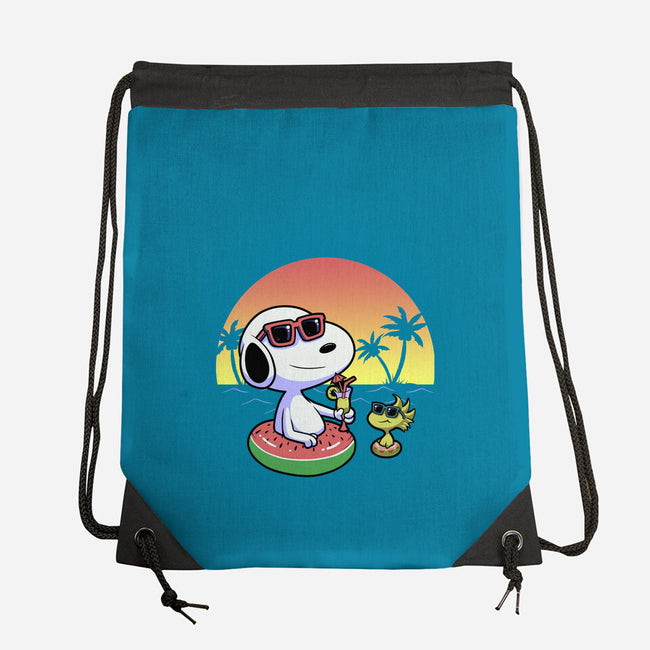 Beagle Summer Time-None-Drawstring-Bag-Astrobot Invention