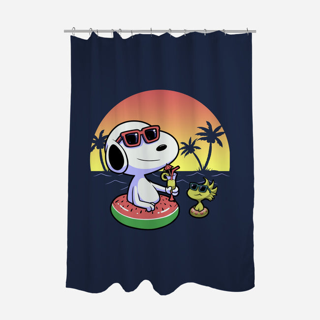 Beagle Summer Time-None-Polyester-Shower Curtain-Astrobot Invention