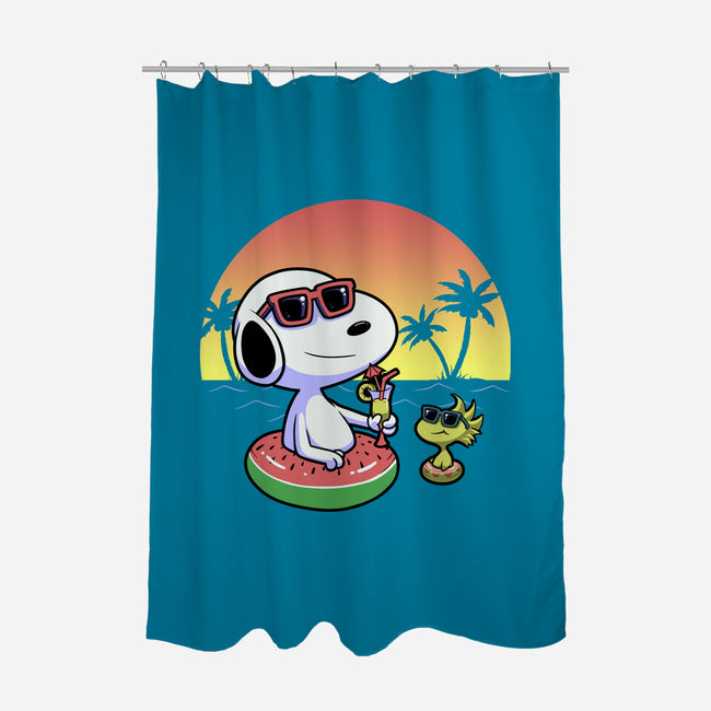 Beagle Summer Time-None-Polyester-Shower Curtain-Astrobot Invention
