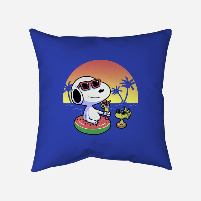 Beagle Summer Time-None-Removable Cover-Throw Pillow-Astrobot Invention