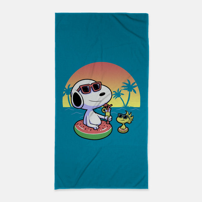 Beagle Summer Time-None-Beach-Towel-Astrobot Invention