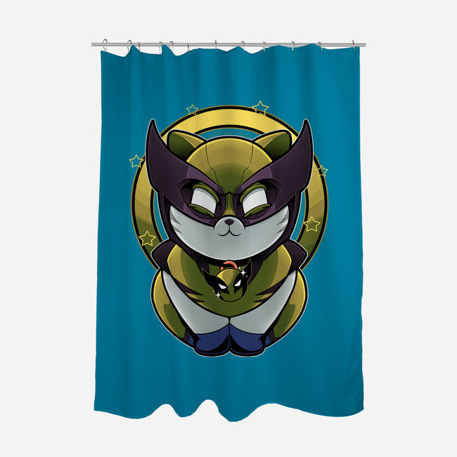 Yellow Cat Mutant-None-Polyester-Shower Curtain-Astrobot Invention