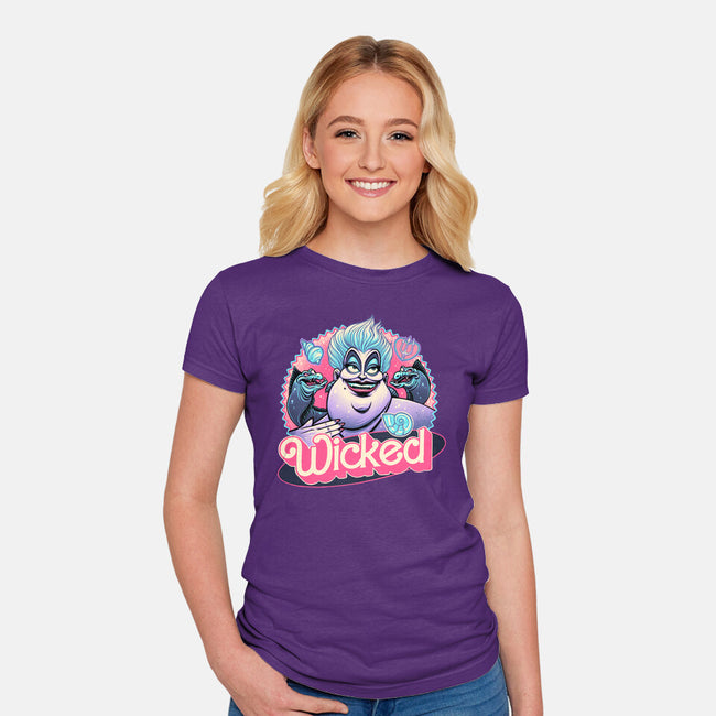 The Wicked Sea-Womens-Fitted-Tee-glitchygorilla