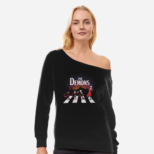 The Demons-Womens-Off Shoulder-Sweatshirt-dandingeroz