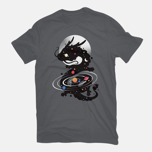 Space Chinese Black Dragon-Womens-Fitted-Tee-NemiMakeit