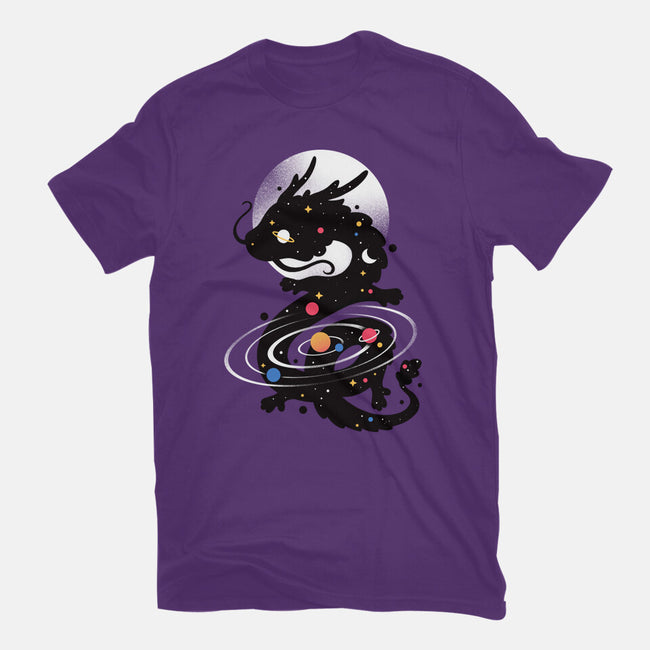 Space Chinese Black Dragon-Womens-Fitted-Tee-NemiMakeit