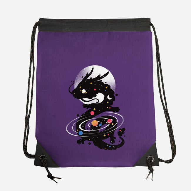 Space Chinese Black Dragon-None-Drawstring-Bag-NemiMakeit