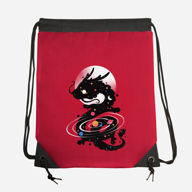 Space Chinese Black Dragon-None-Drawstring-Bag-NemiMakeit