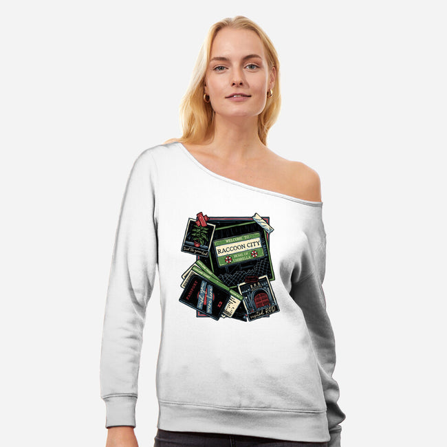 Don't Mind The Zombies-Womens-Off Shoulder-Sweatshirt-glitchygorilla