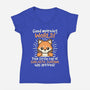 Fox Sarcastic Sunshine-Womens-V-Neck-Tee-NemiMakeit