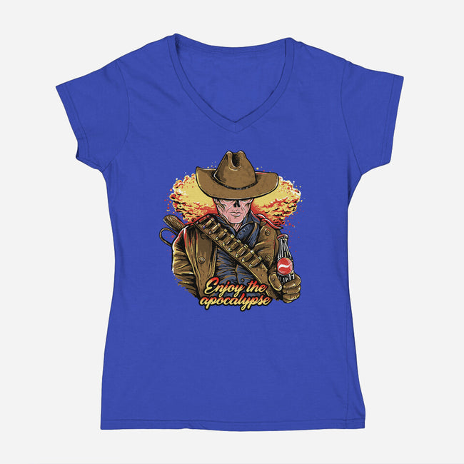 Enjoy The Apocalypse-Womens-V-Neck-Tee-Alan Maia