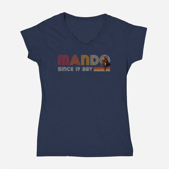 Mando Since 19BBY-Womens-V-Neck-Tee-DrMonekers