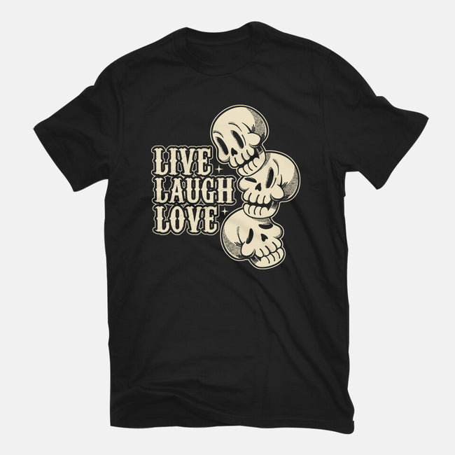 Live Laugh Love Skeleton-Mens-Basic-Tee-tobefonseca