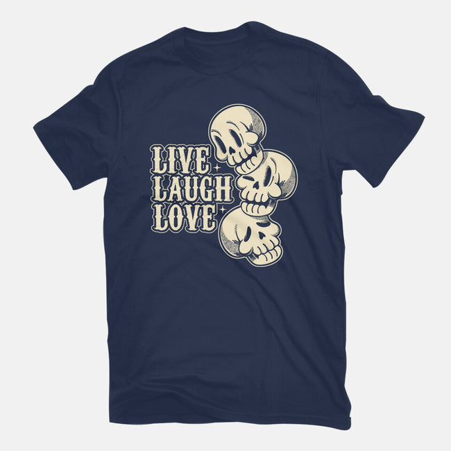 Live Laugh Love Skeleton-Womens-Basic-Tee-tobefonseca