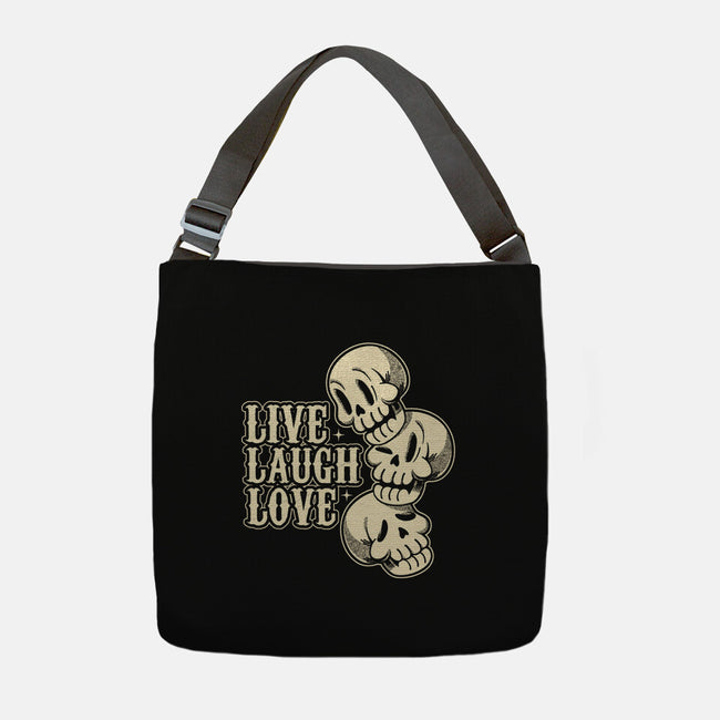 Live Laugh Love Skeleton-None-Adjustable Tote-Bag-tobefonseca