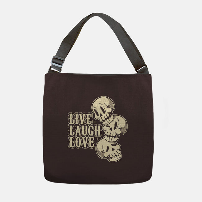 Live Laugh Love Skeleton-None-Adjustable Tote-Bag-tobefonseca