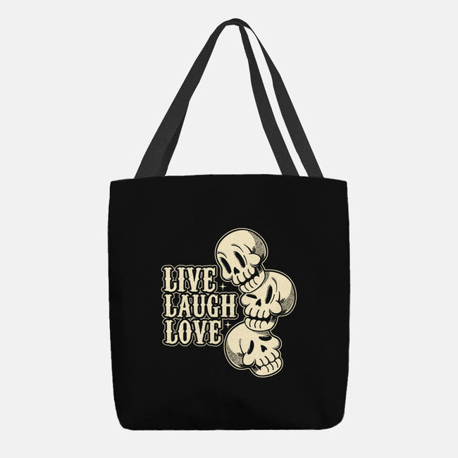 Live Laugh Love Skeleton-None-Basic Tote-Bag-tobefonseca