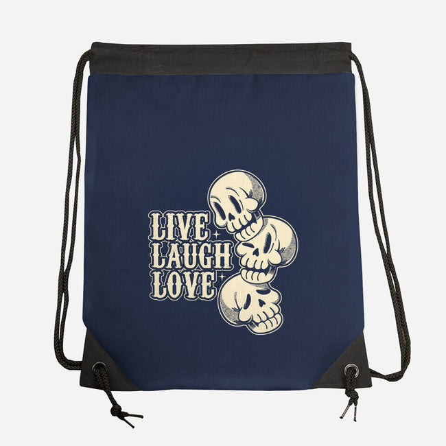 Live Laugh Love Skeleton-None-Drawstring-Bag-tobefonseca