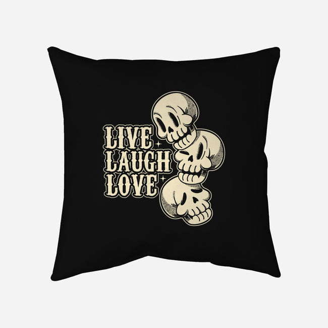 Live Laugh Love Skeleton-None-Non-Removable Cover w Insert-Throw Pillow-tobefonseca