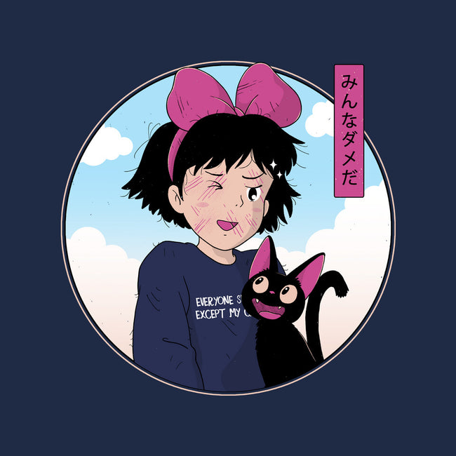 Everyone Sucks Except My Cat-Womens-Basic-Tee-GODZILLARGE