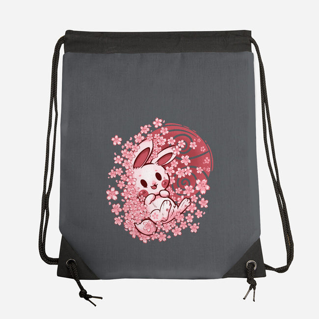 Spring Blossom Bunny-None-Drawstring-Bag-TechraNova