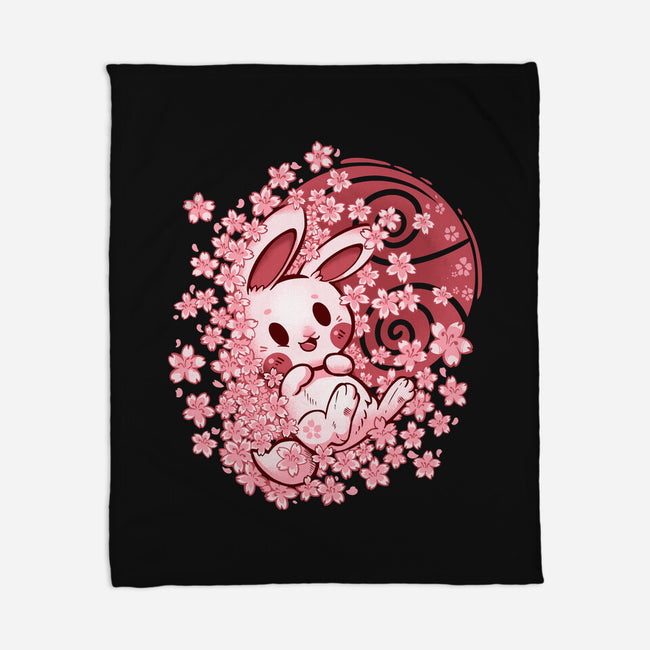 Spring Blossom Bunny-None-Fleece-Blanket-TechraNova