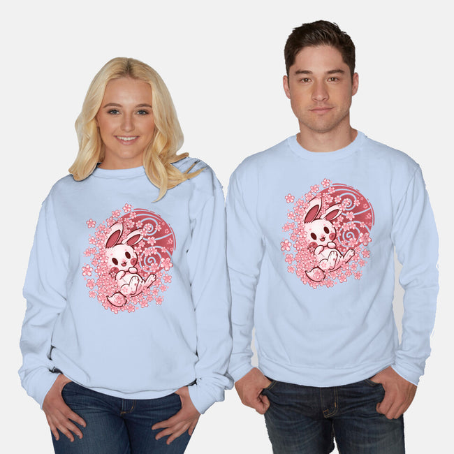 Spring Blossom Bunny-Unisex-Crew Neck-Sweatshirt-TechraNova