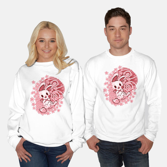 Spring Blossom Bunny-Unisex-Crew Neck-Sweatshirt-TechraNova