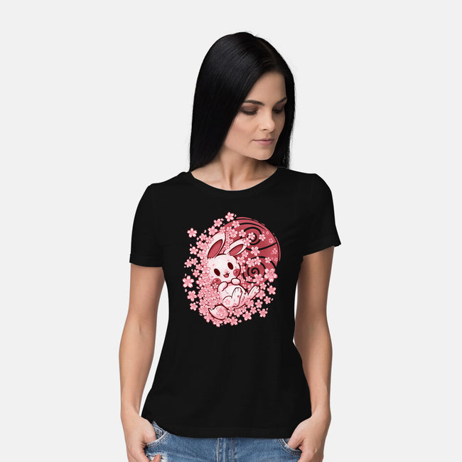 Spring Blossom Bunny-Womens-Basic-Tee-TechraNova