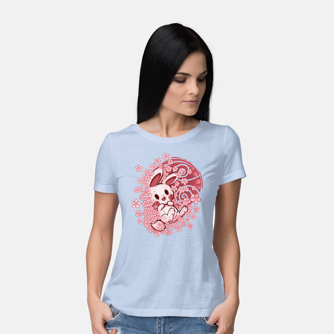 Spring Blossom Bunny-Womens-Basic-Tee-TechraNova