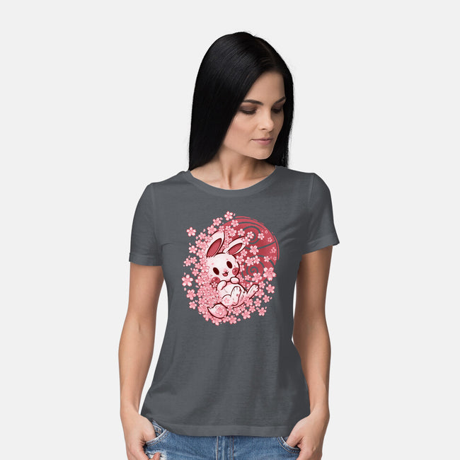 Spring Blossom Bunny-Womens-Basic-Tee-TechraNova