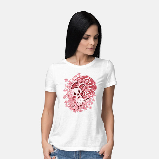 Spring Blossom Bunny-Womens-Basic-Tee-TechraNova