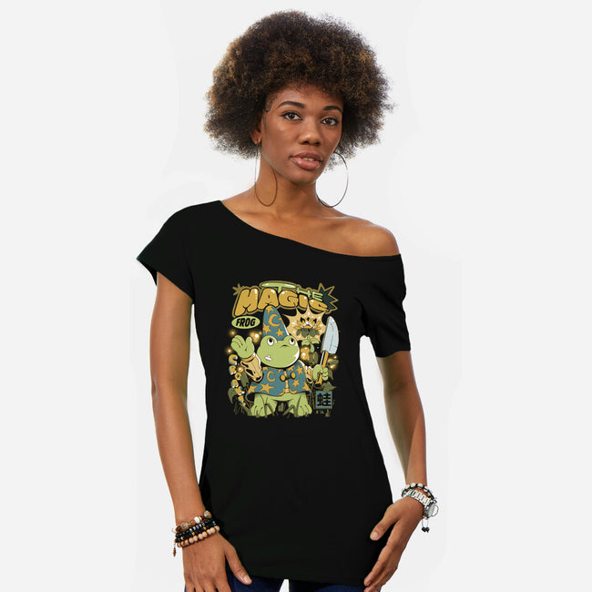 Magic Frog-Womens-Off Shoulder-Tee-ilustrata