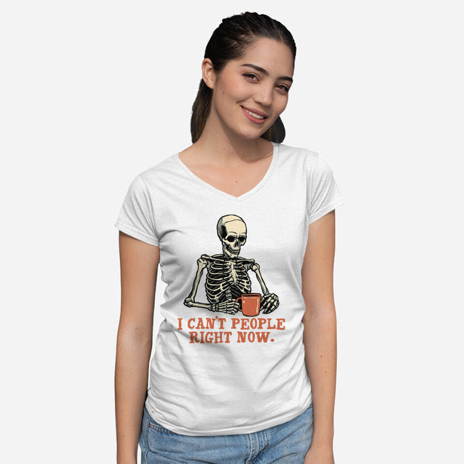 I Can't People Right Now-Womens-V-Neck-Tee-glitchygorilla