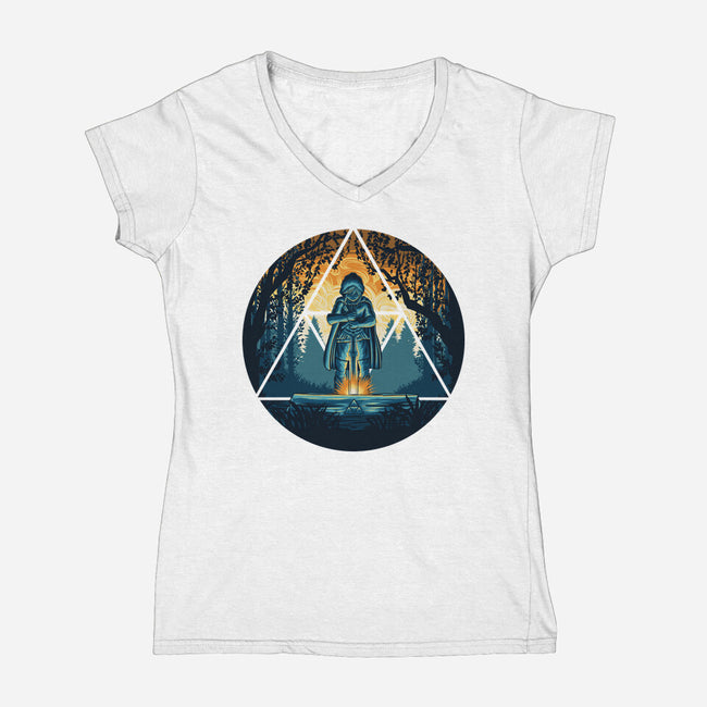 Sword In The Woods-Womens-V-Neck-Tee-rmatix